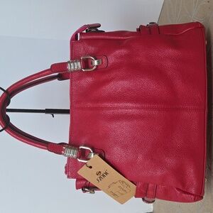 Brand New, S-Zone Pink Pebbled Leather Satchel!